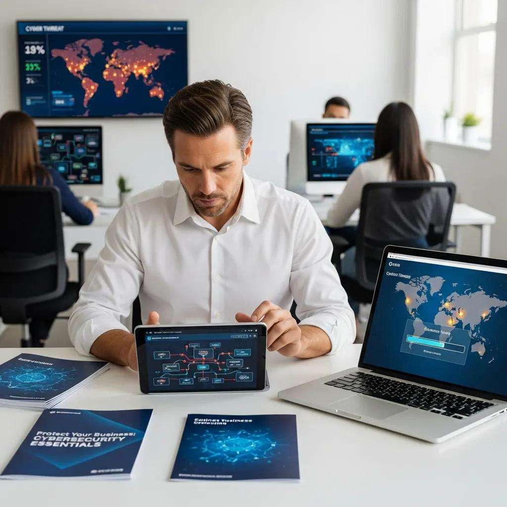 Insurance agent examining cybersecurity protocols, emphasizing the critical nature of cybersecurity education in the industry